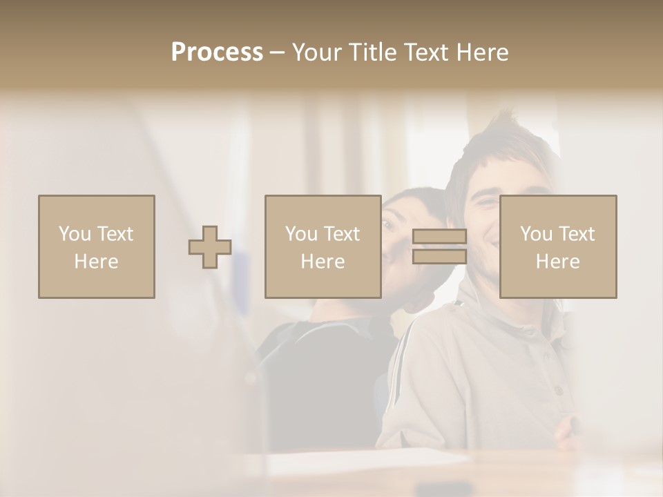 Happy Male Colleagues PowerPoint Template