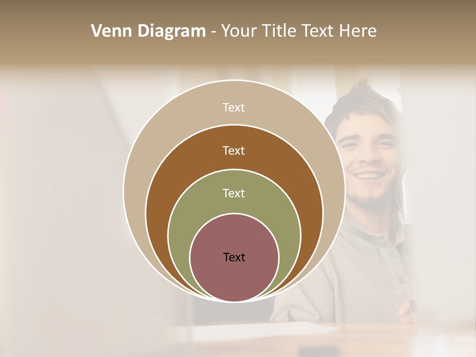 Happy Male Colleagues PowerPoint Template