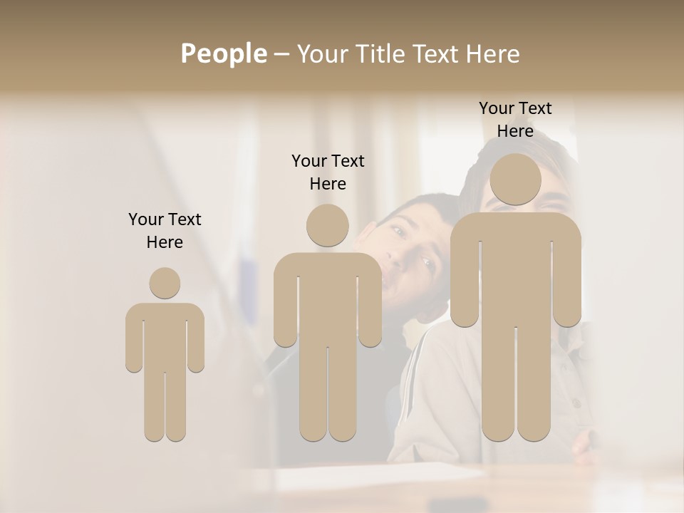 Happy Male Colleagues PowerPoint Template