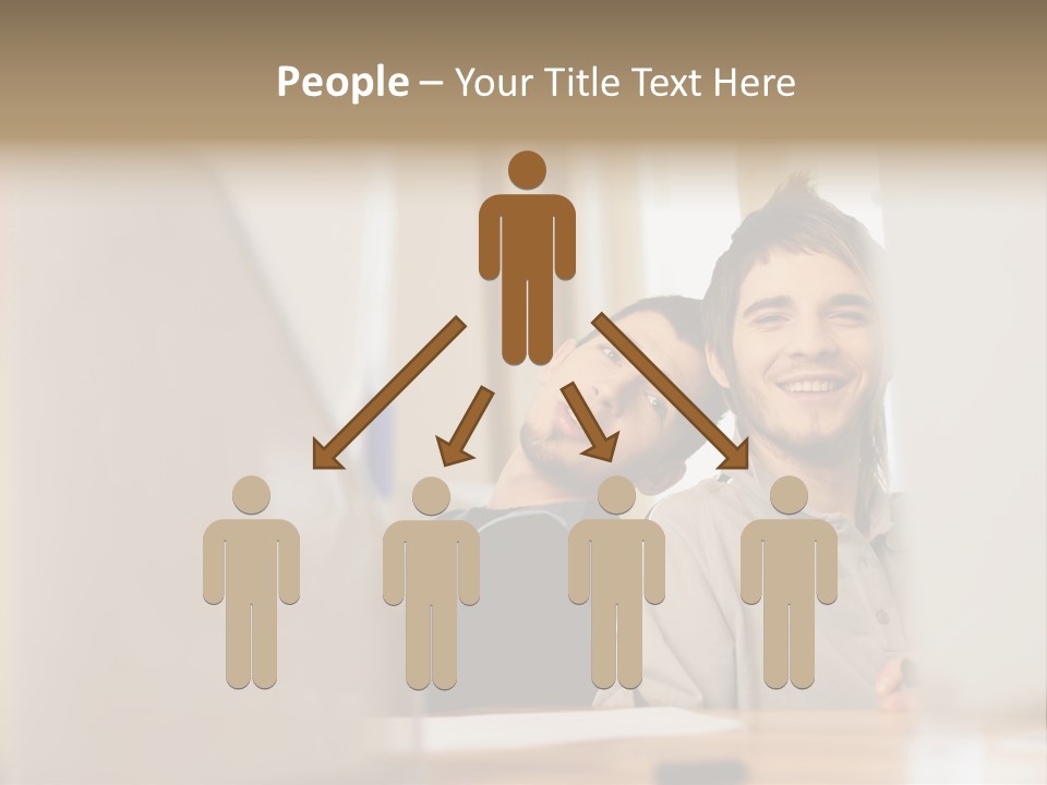 Happy Male Colleagues PowerPoint Template