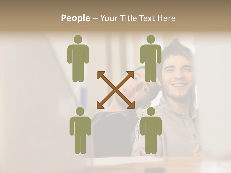 Happy Male Colleagues PowerPoint Template