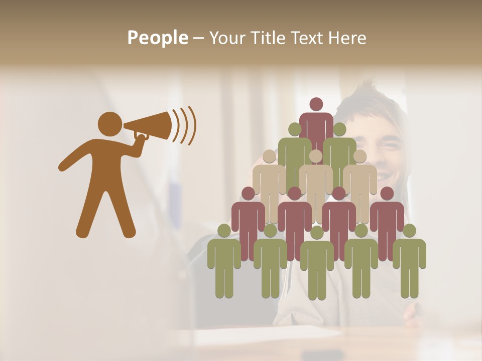 Happy Male Colleagues PowerPoint Template