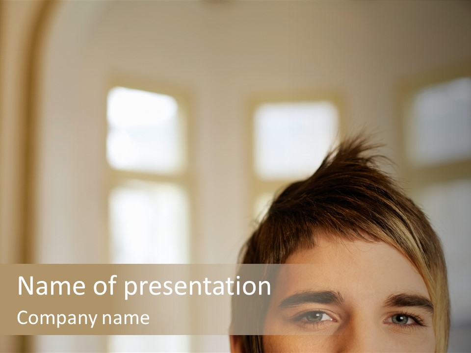 Man With Funky Hairstyle PowerPoint Template