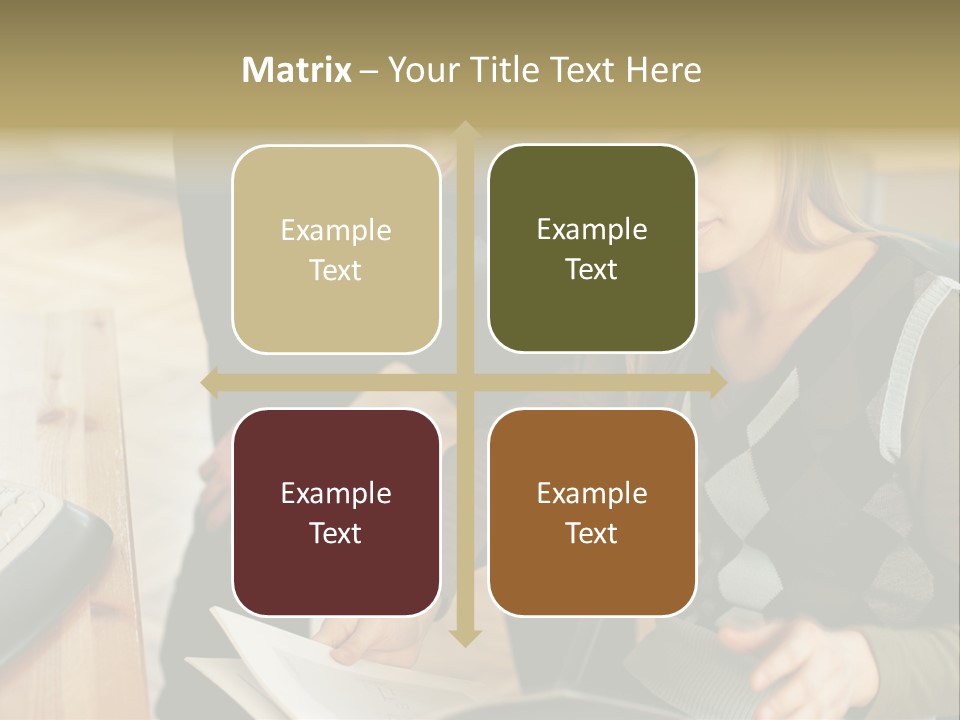 Woman Showing Work To Man PowerPoint Template