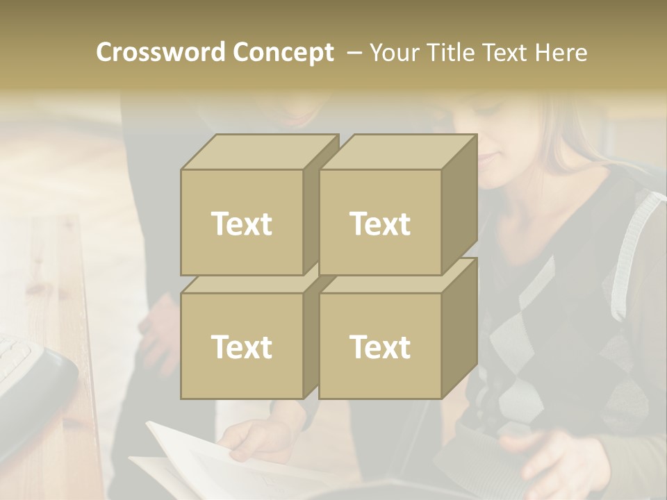 Woman Showing Work To Man PowerPoint Template