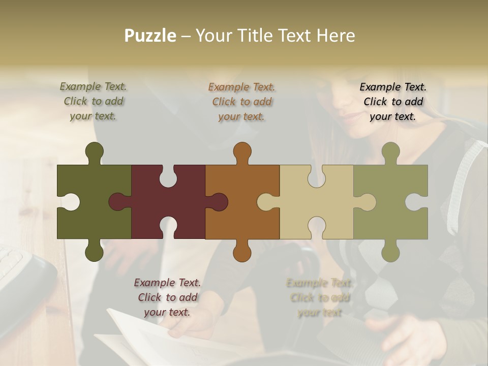 Woman Showing Work To Man PowerPoint Template