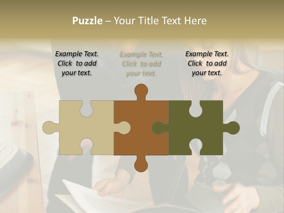 Woman Showing Work To Man PowerPoint Template