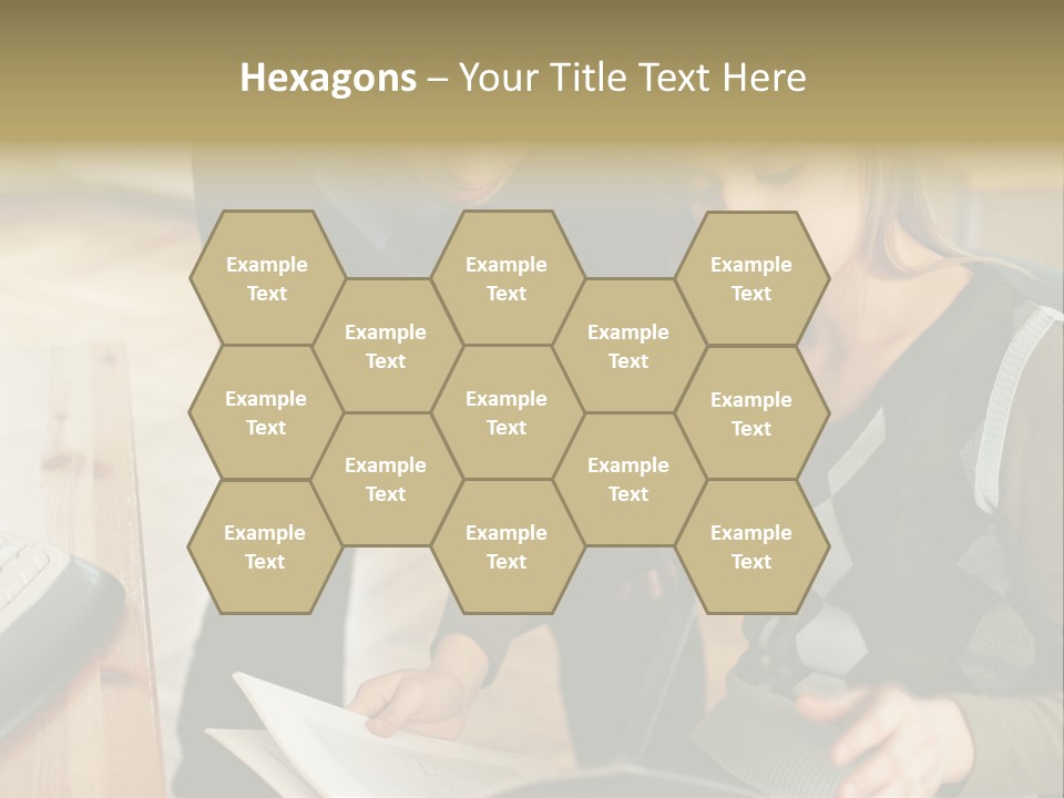 Woman Showing Work To Man PowerPoint Template