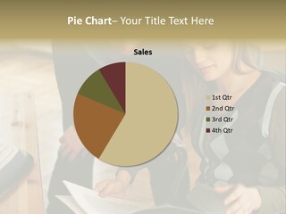 Woman Showing Work To Man PowerPoint Template