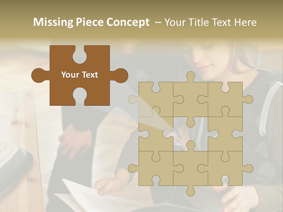 Woman Showing Work To Man PowerPoint Template