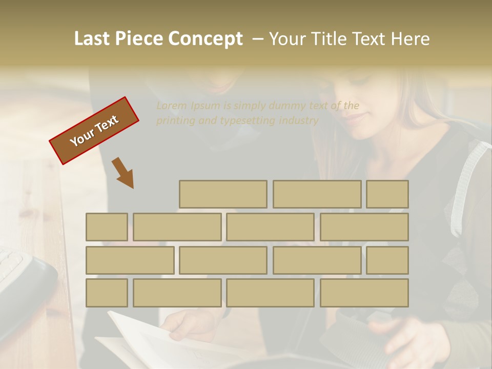 Woman Showing Work To Man PowerPoint Template