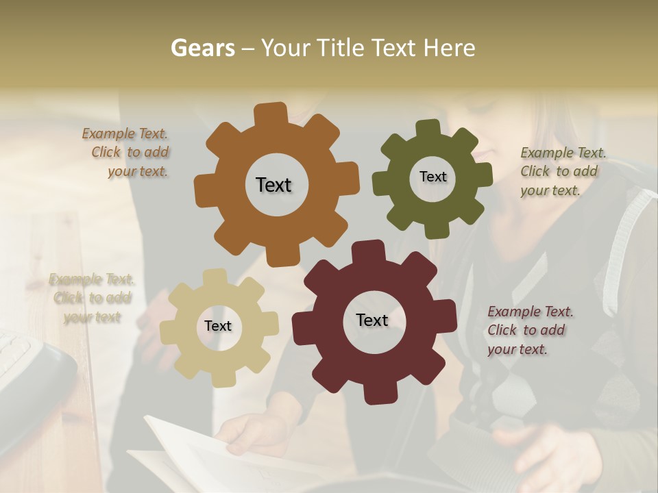 Woman Showing Work To Man PowerPoint Template