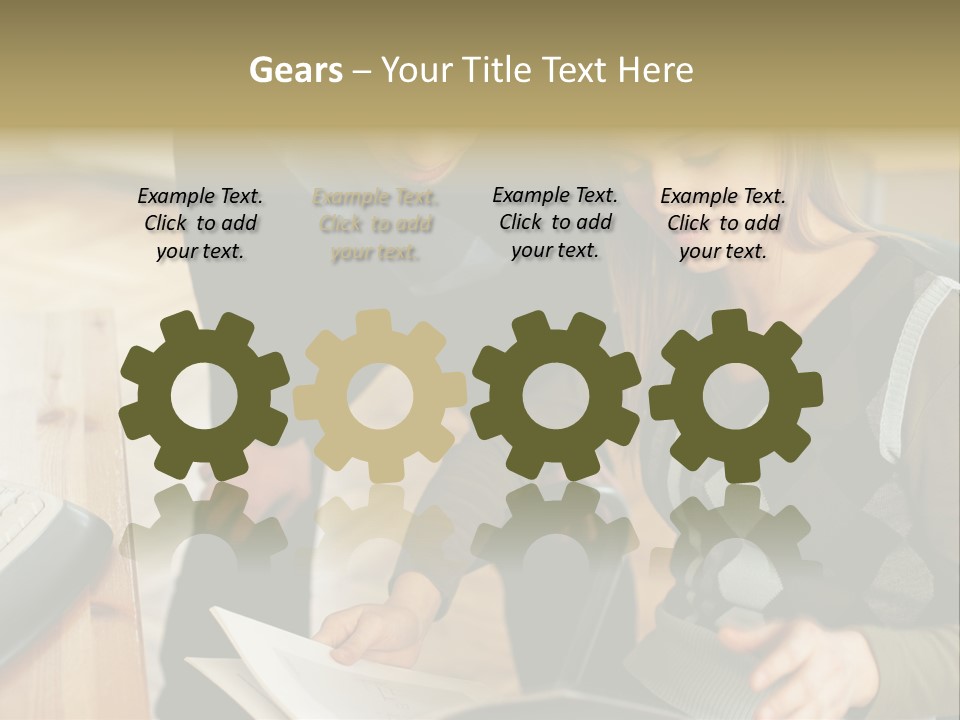 Woman Showing Work To Man PowerPoint Template