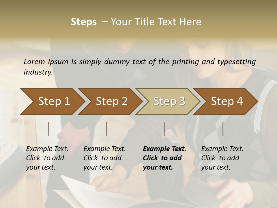 Woman Showing Work To Man PowerPoint Template