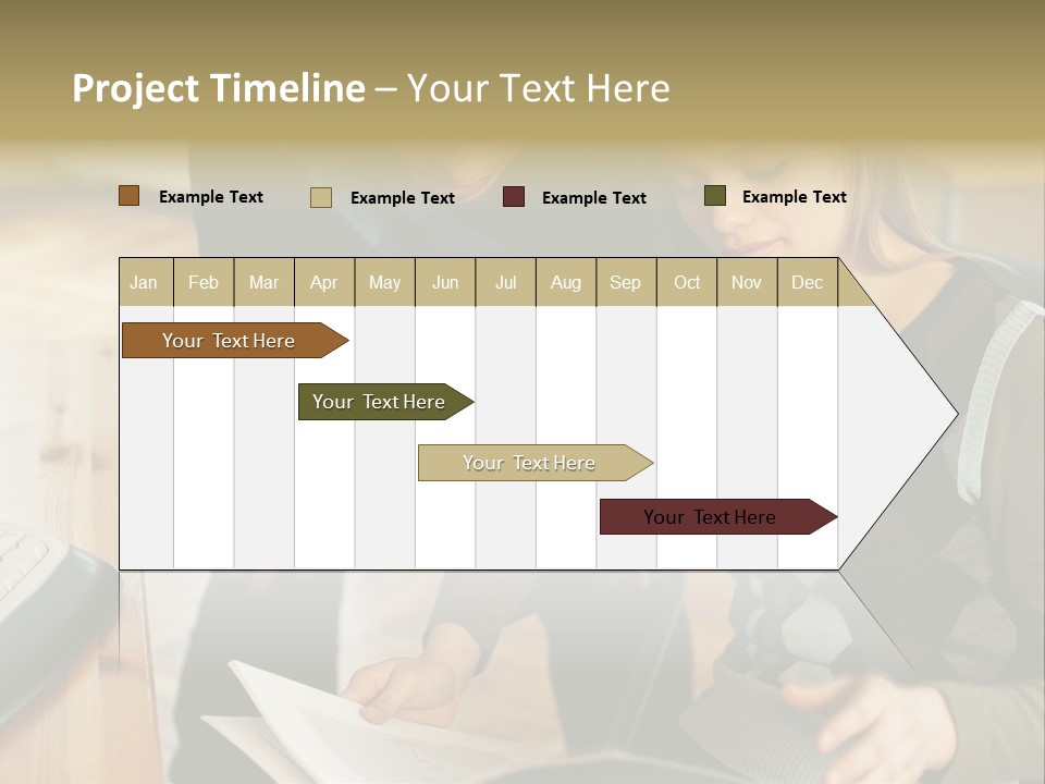 Woman Showing Work To Man PowerPoint Template