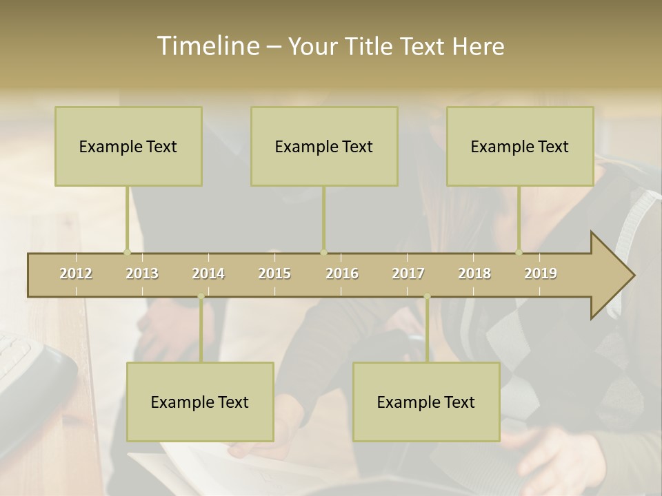 Woman Showing Work To Man PowerPoint Template