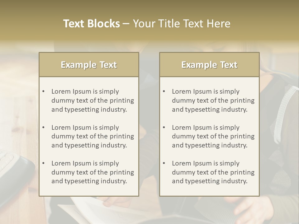 Woman Showing Work To Man PowerPoint Template