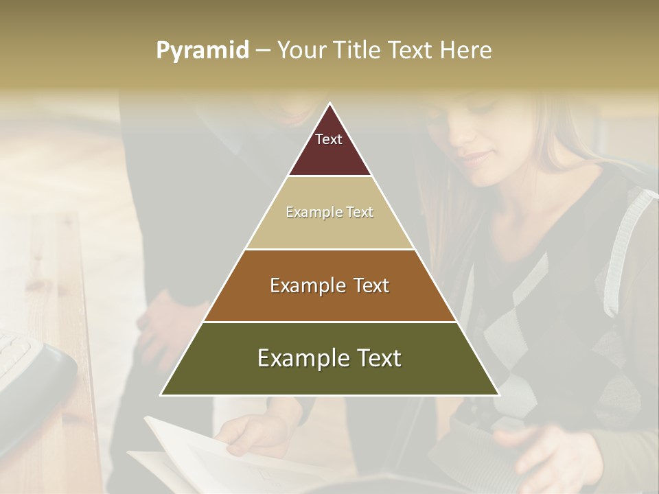 Woman Showing Work To Man PowerPoint Template