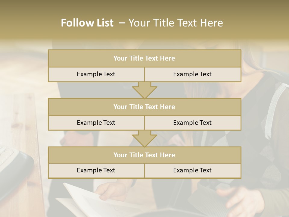 Woman Showing Work To Man PowerPoint Template