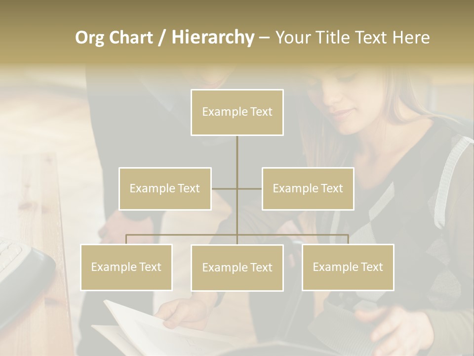 Woman Showing Work To Man PowerPoint Template