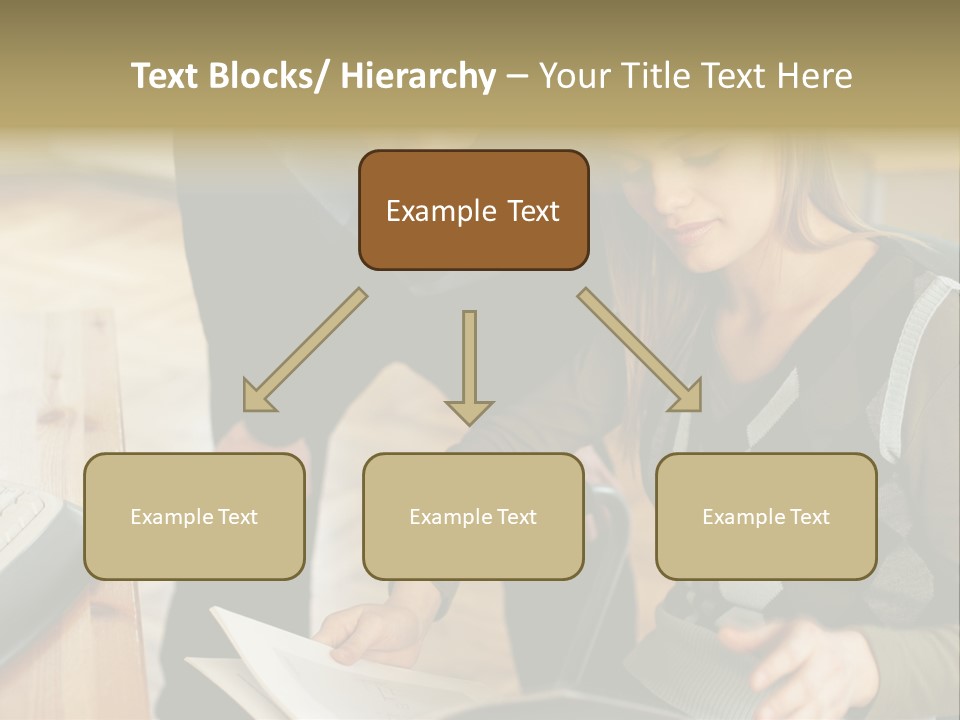 Woman Showing Work To Man PowerPoint Template