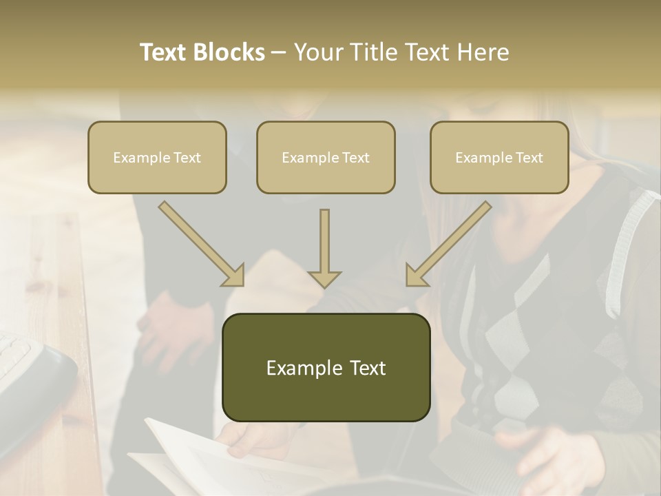Woman Showing Work To Man PowerPoint Template
