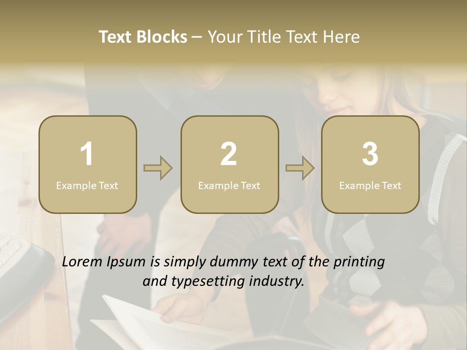 Woman Showing Work To Man PowerPoint Template