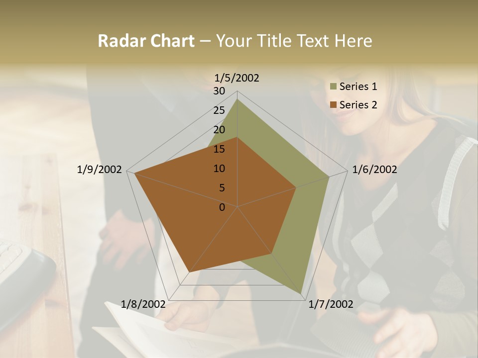Woman Showing Work To Man PowerPoint Template