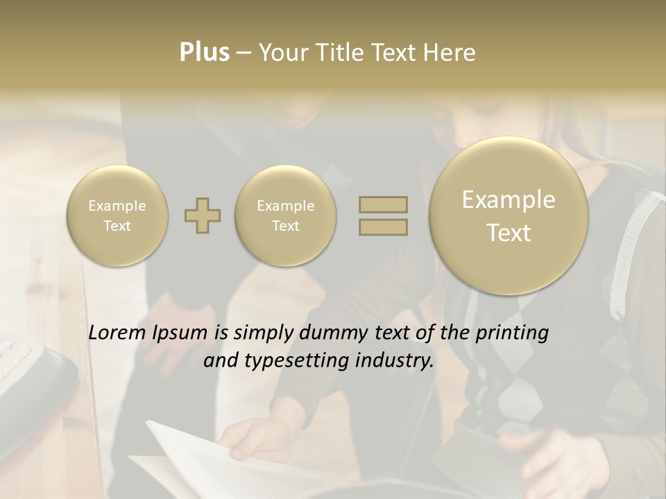 Woman Showing Work To Man PowerPoint Template