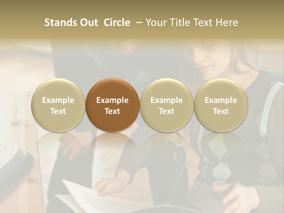 Woman Showing Work To Man PowerPoint Template