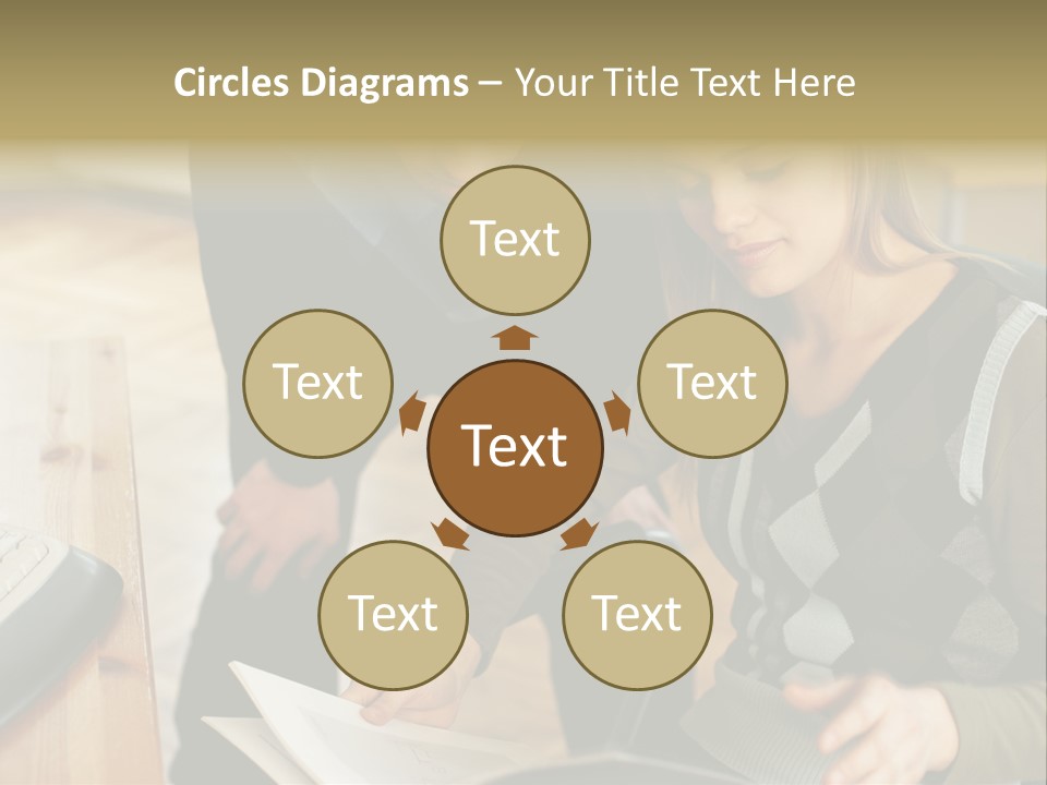 Woman Showing Work To Man PowerPoint Template