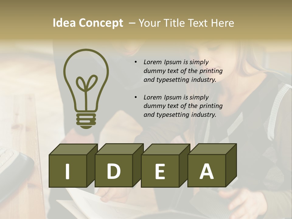 Woman Showing Work To Man PowerPoint Template