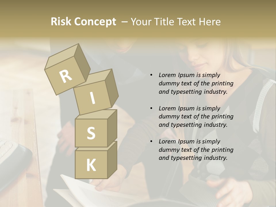 Woman Showing Work To Man PowerPoint Template