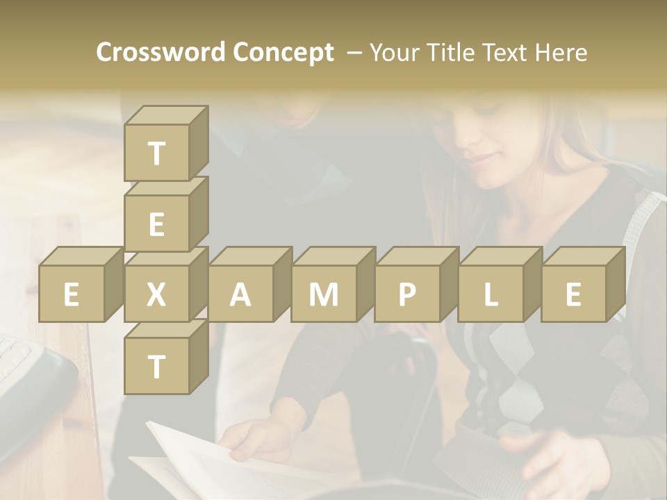 Woman Showing Work To Man PowerPoint Template