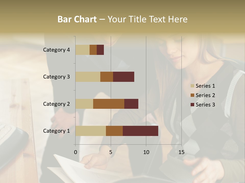 Woman Showing Work To Man PowerPoint Template