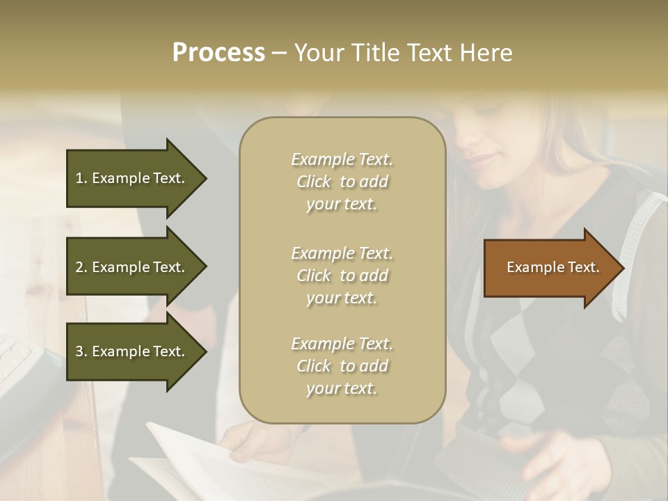 Woman Showing Work To Man PowerPoint Template
