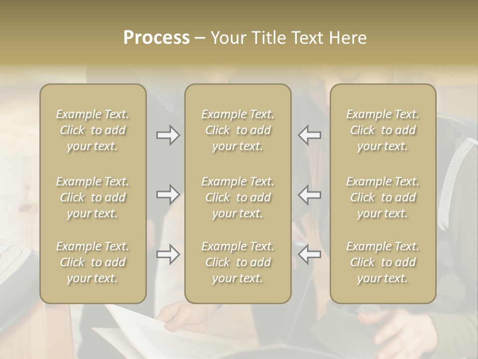 Woman Showing Work To Man PowerPoint Template