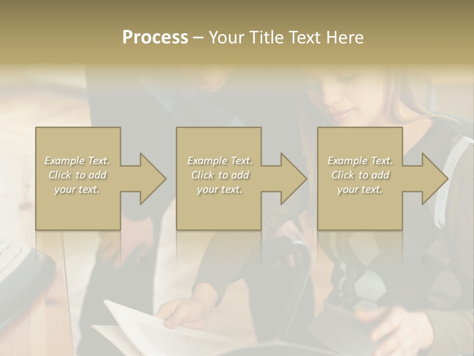 Woman Showing Work To Man PowerPoint Template