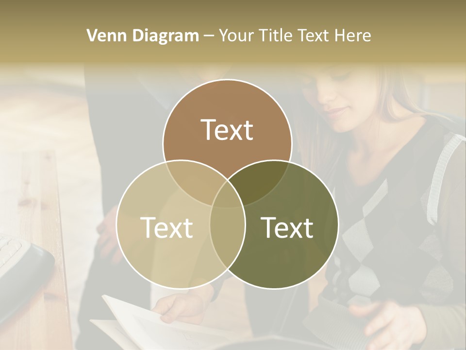 Woman Showing Work To Man PowerPoint Template