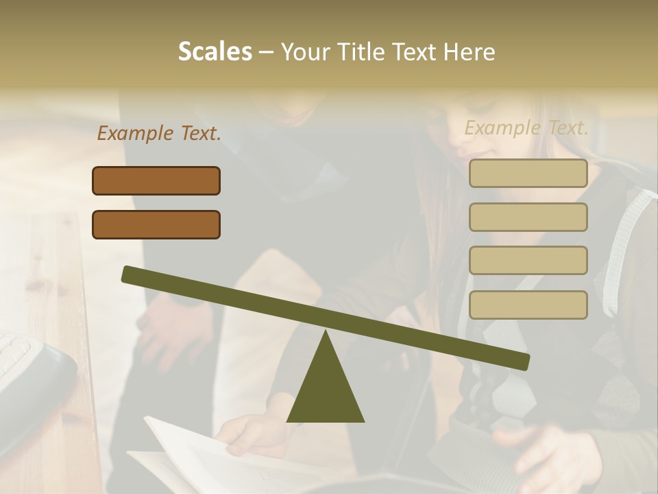 Woman Showing Work To Man PowerPoint Template