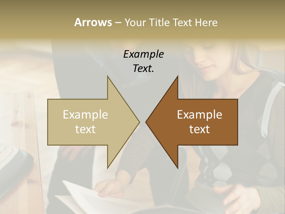 Woman Showing Work To Man PowerPoint Template