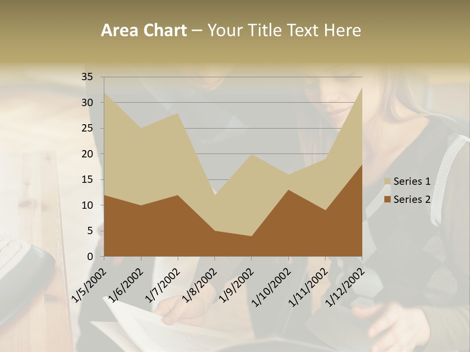 Woman Showing Work To Man PowerPoint Template