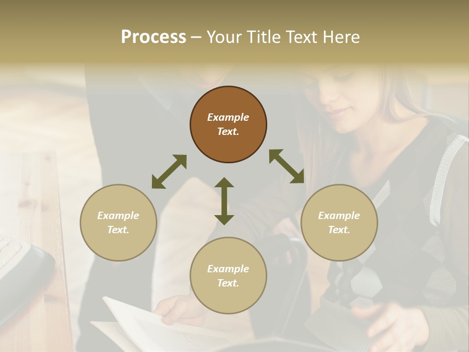 Woman Showing Work To Man PowerPoint Template