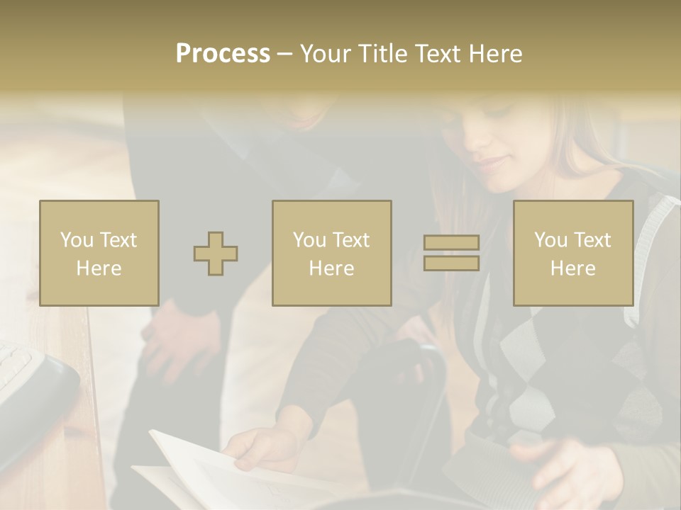 Woman Showing Work To Man PowerPoint Template