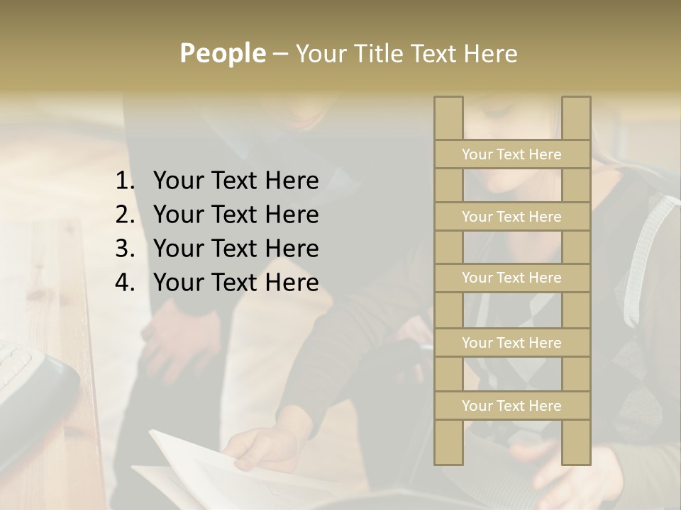 Woman Showing Work To Man PowerPoint Template
