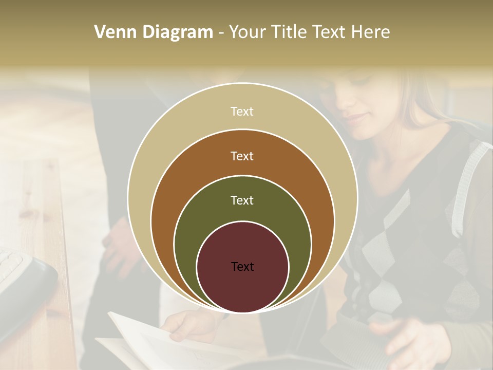 Woman Showing Work To Man PowerPoint Template