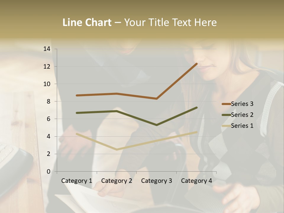 Woman Showing Work To Man PowerPoint Template