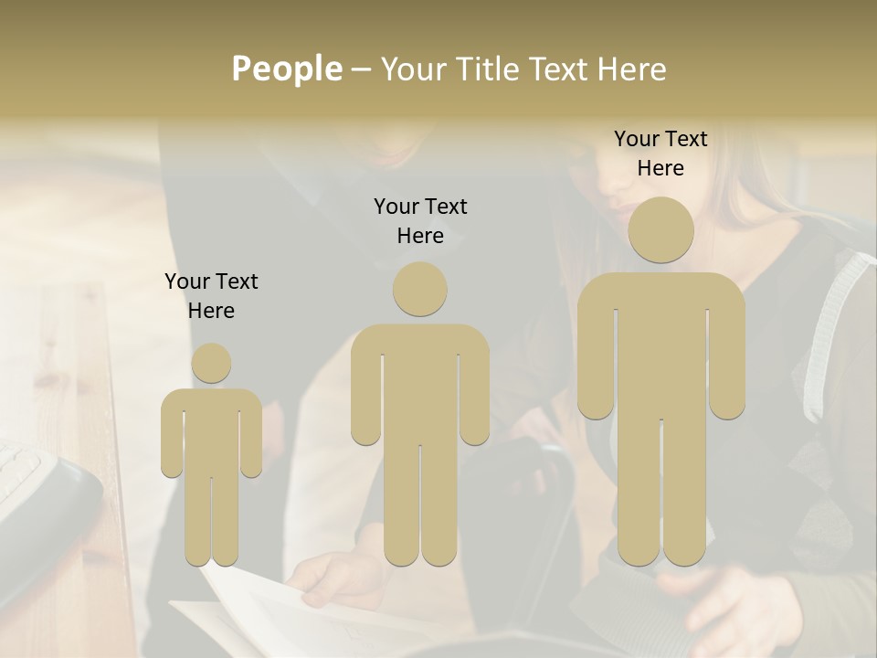 Woman Showing Work To Man PowerPoint Template