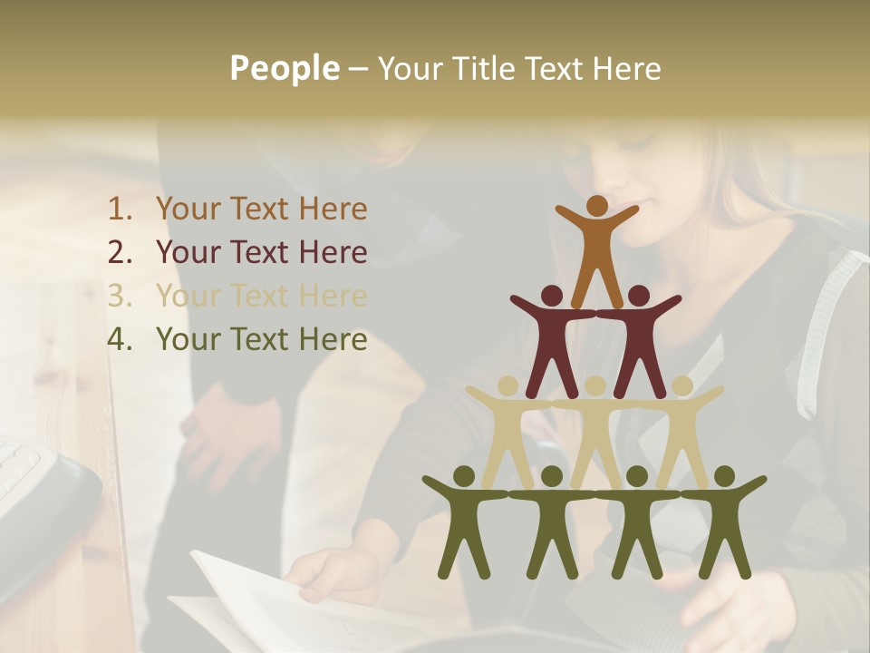 Woman Showing Work To Man PowerPoint Template