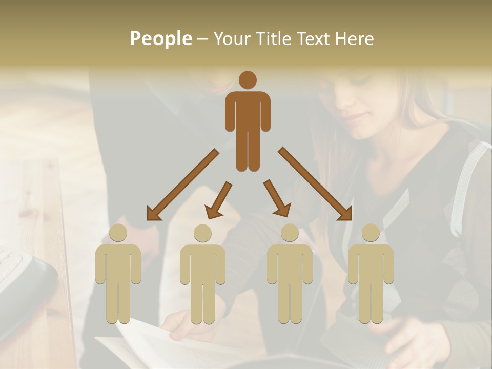 Woman Showing Work To Man PowerPoint Template